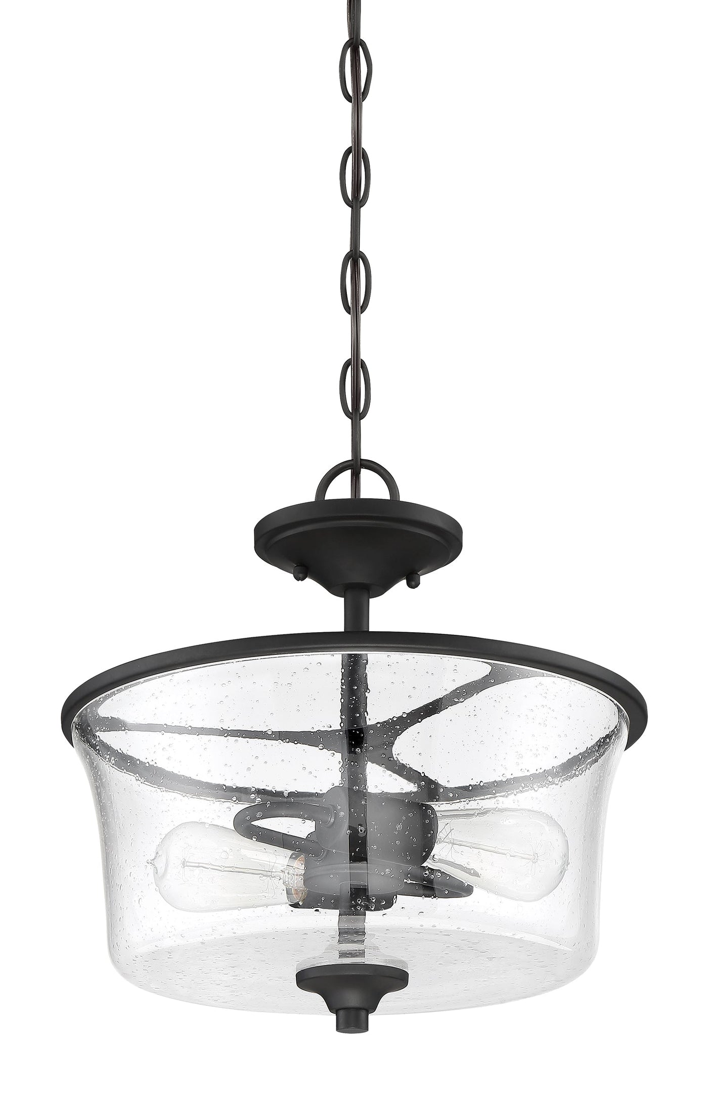 Antique Hardware Gwyneth 2 Light Convertible Semi Flush in Flat Black Semi Flush