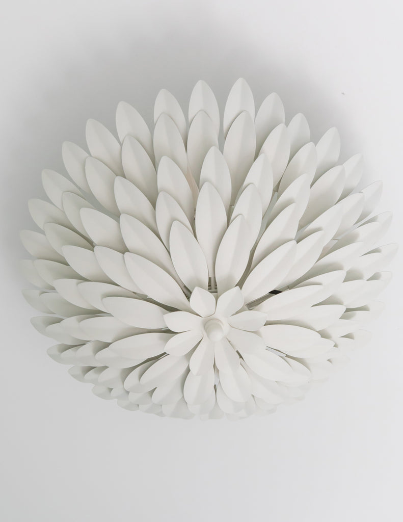 Antique Hardware Broche 4 Light Matte White Semi Flush Mount Semi Flush