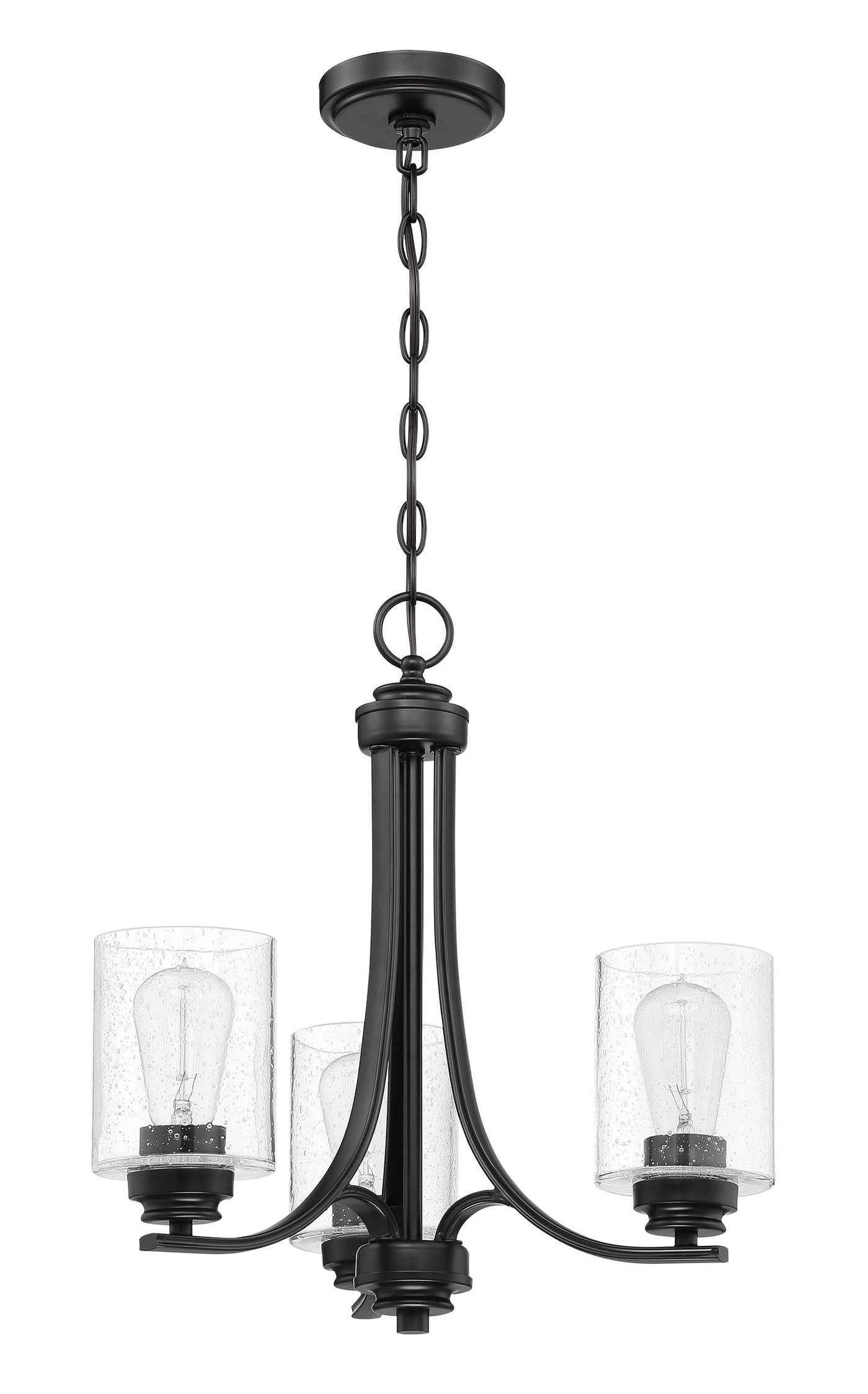 Antique Hardware Bolden 3 Light Chandelier in Flat Black Chandelier