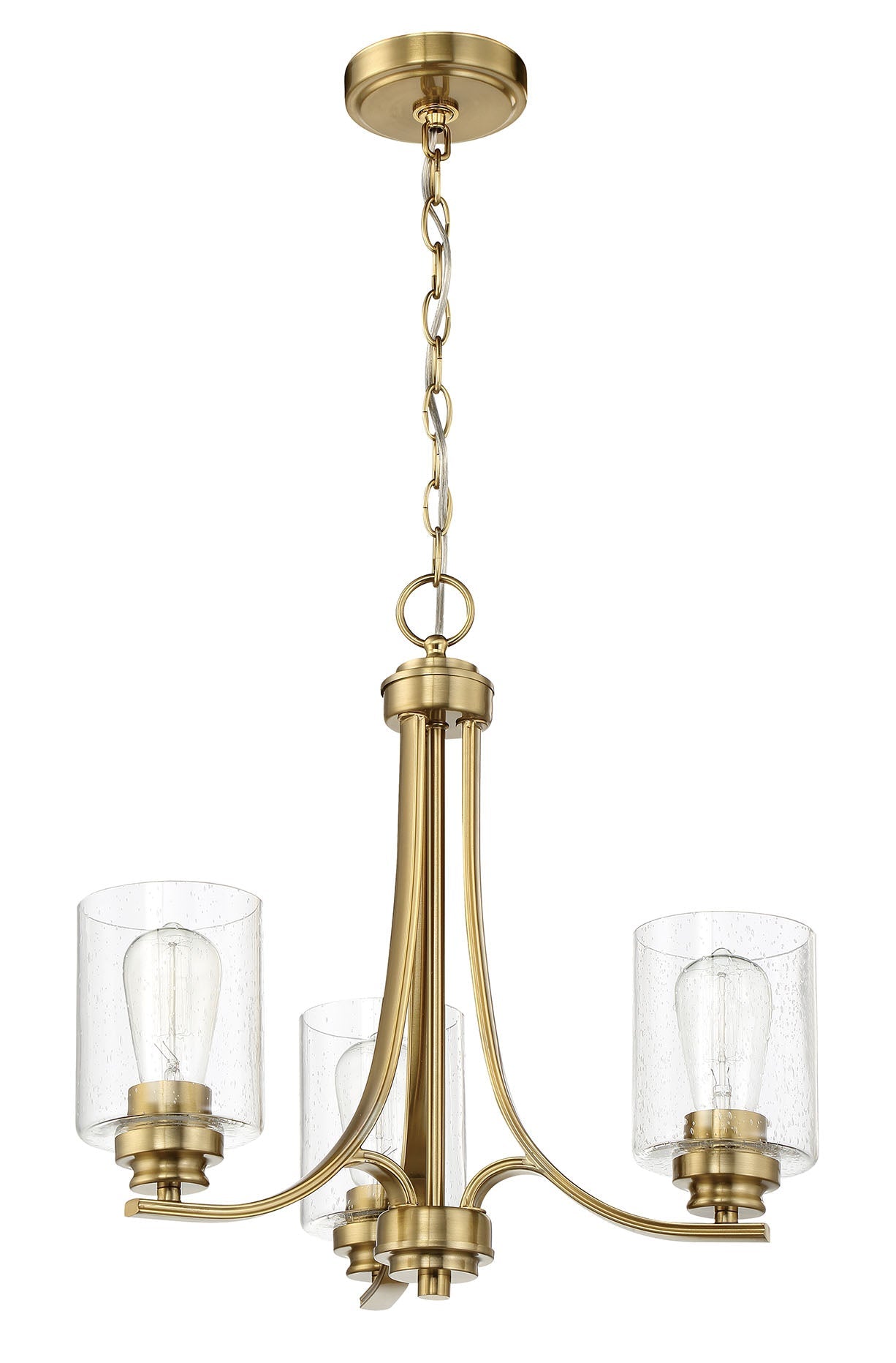 Antique Hardware Bolden 3 Light Chandelier in Satin Brass Chandelier