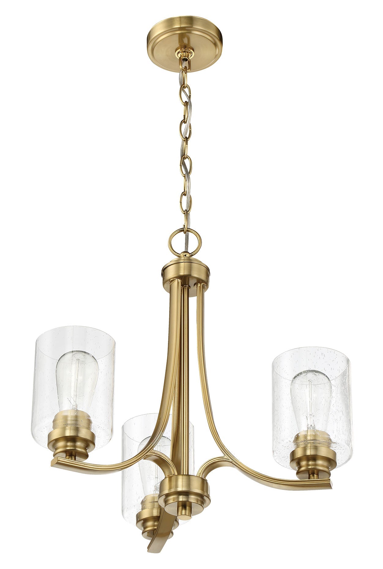 Antique Hardware Bolden 3 Light Chandelier in Satin Brass Chandelier