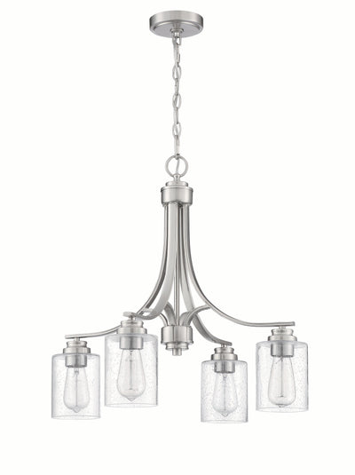 Antique Hardware Bolden 4 Light Chandelier in Brushed Polished Nickel Chandelier