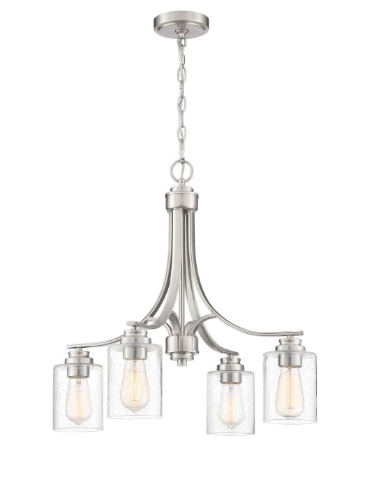 Antique Hardware Bolden 4 Light Chandelier in Brushed Polished Nickel Chandelier