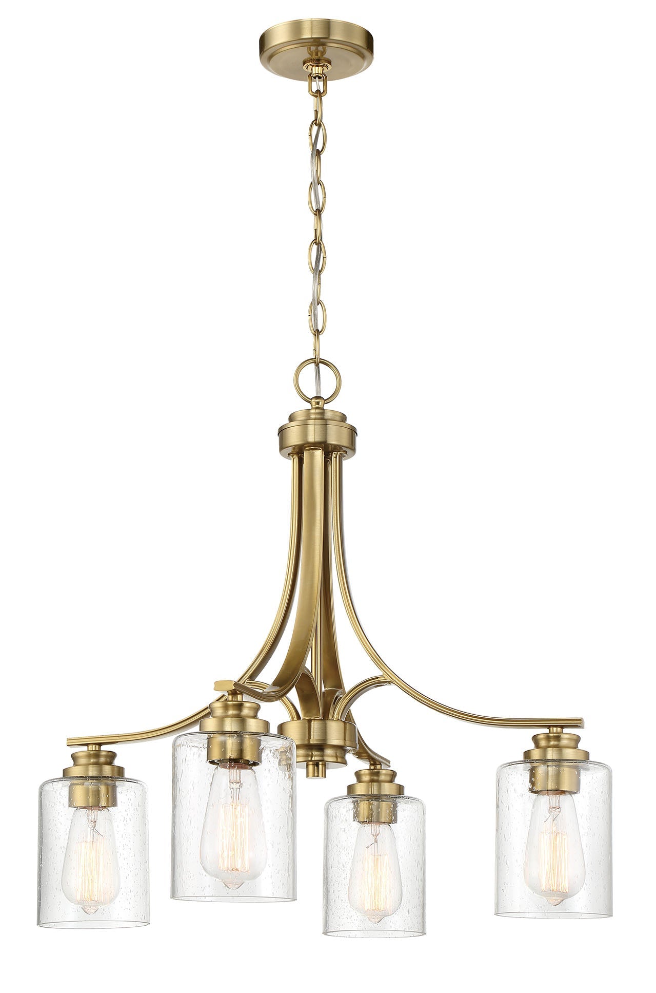 Antique Hardware Bolden 4 Light Chandelier in Satin Brass Chandelier