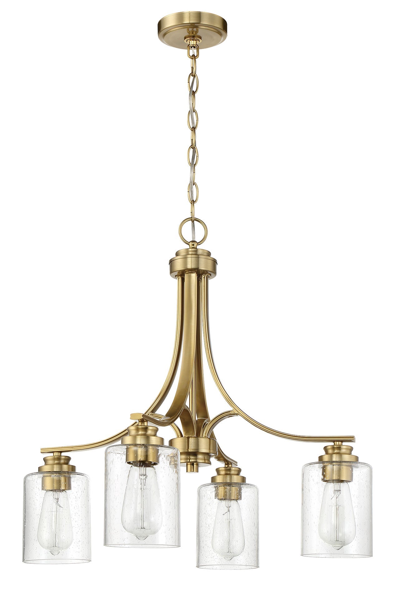 Antique Hardware Bolden 4 Light Chandelier in Satin Brass Chandelier