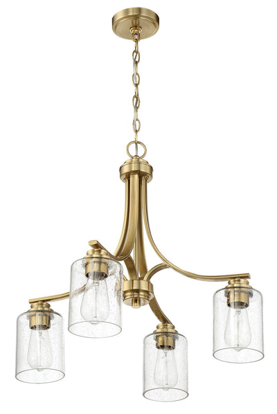 Antique Hardware Bolden 4 Light Chandelier in Satin Brass Chandelier