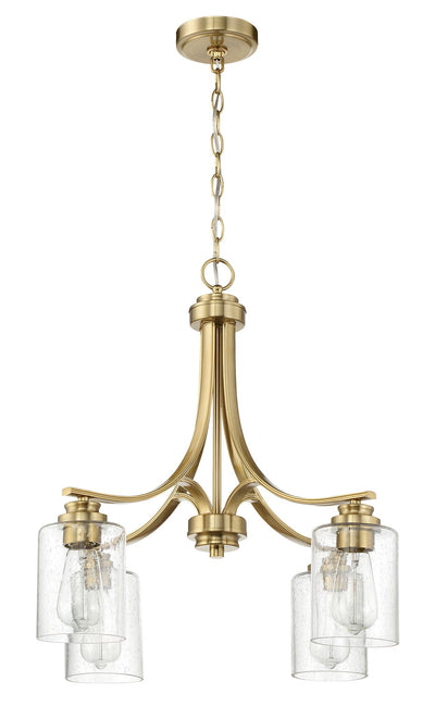 Antique Hardware Bolden 4 Light Chandelier in Satin Brass Chandelier