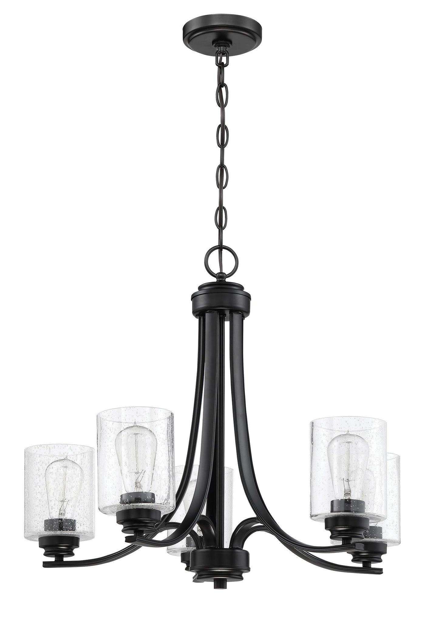 Antique Hardware Bolden 5 Light Chandelier in Flat Black Chandelier