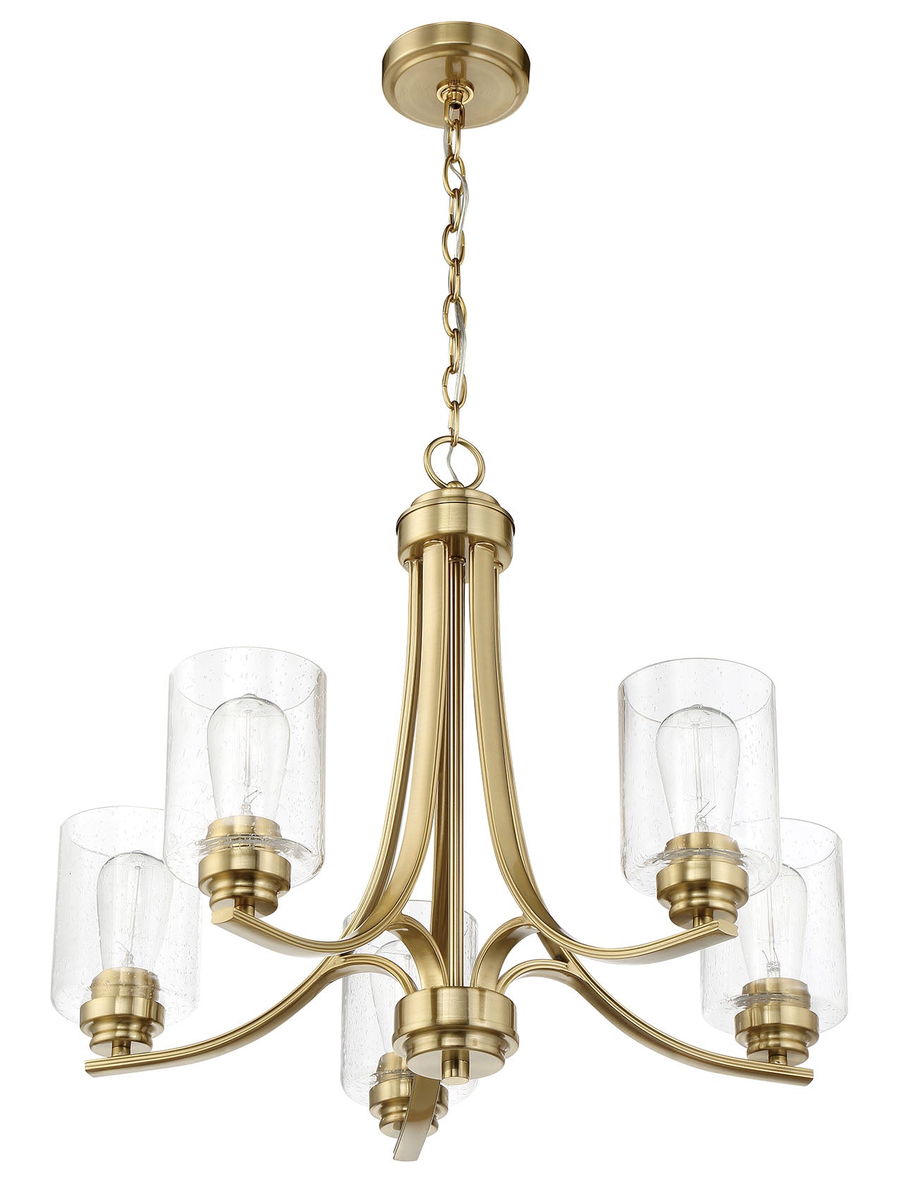 Antique Hardware Bolden 5 Light Chandelier in Satin Brass Chandelier