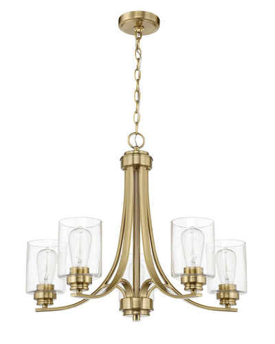 Antique Hardware Bolden 5 Light Chandelier in Satin Brass Chandelier