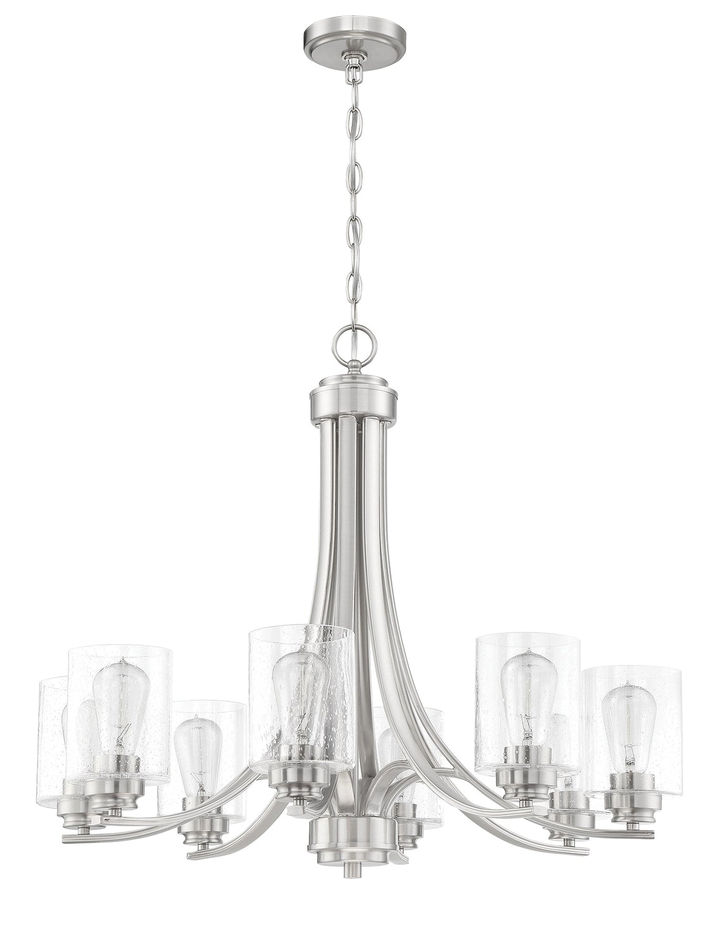 Antique Hardware Bolden 8 Light Chandelier in Brushed Polished Nickel Chandelier