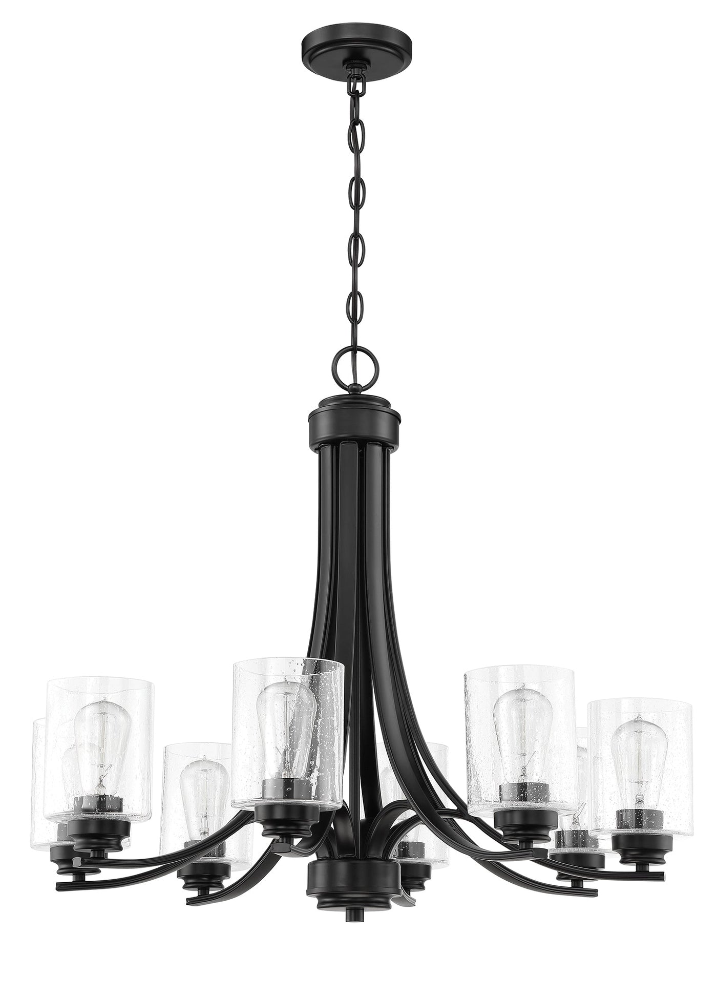 Antique Hardware Bolden 8 Light Chandelier in Flat Black Chandelier