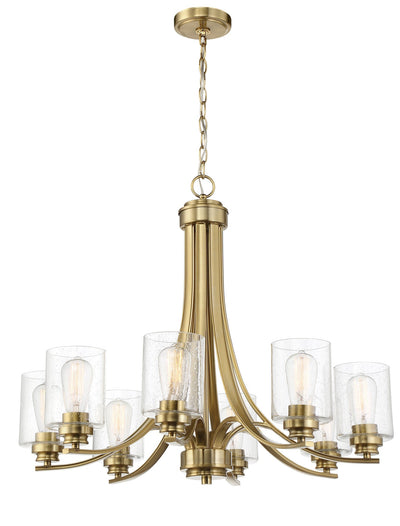 Antique Hardware Bolden 8 Light Chandelier in Satin Brass Chandelier