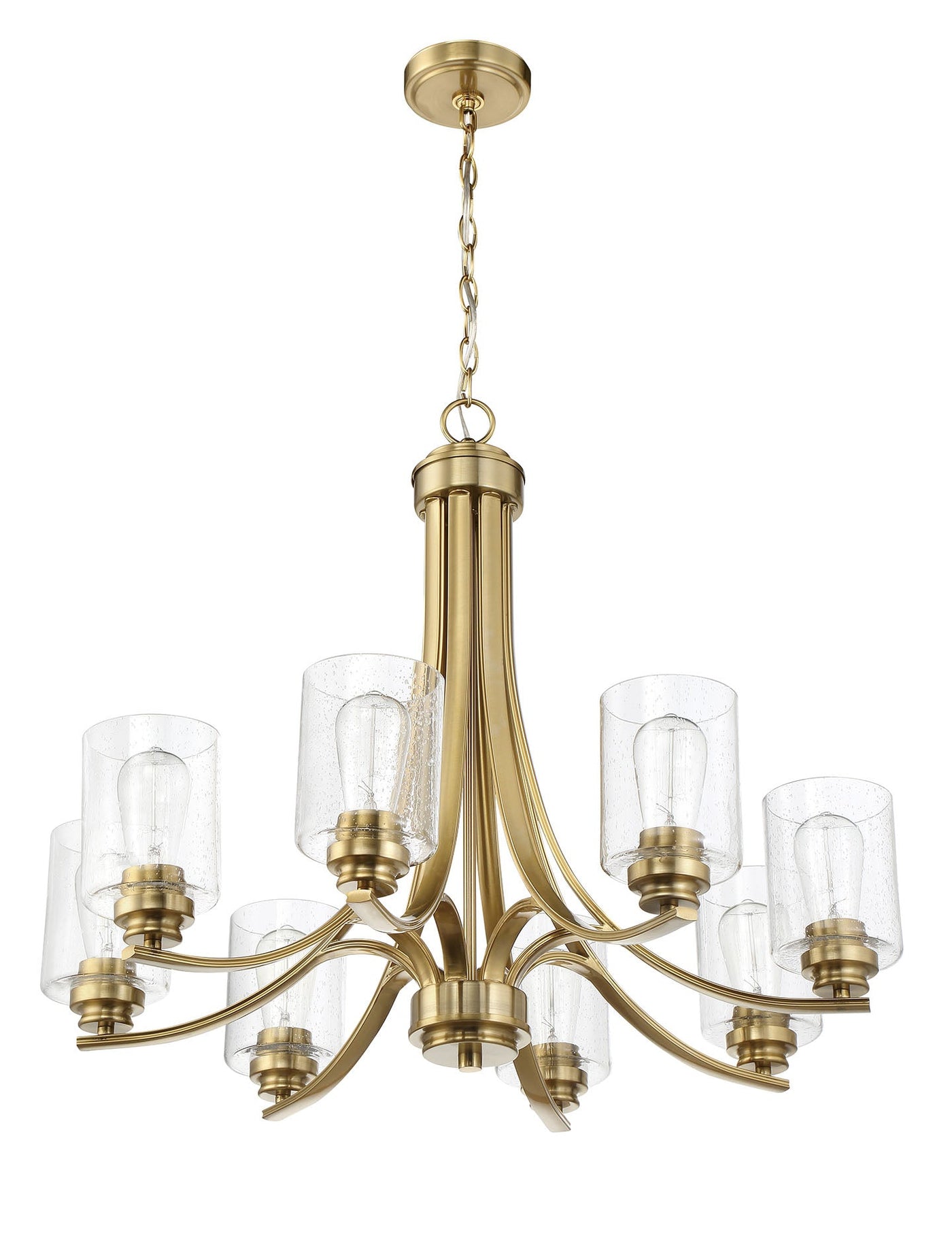 Antique Hardware Bolden 8 Light Chandelier in Satin Brass Chandelier