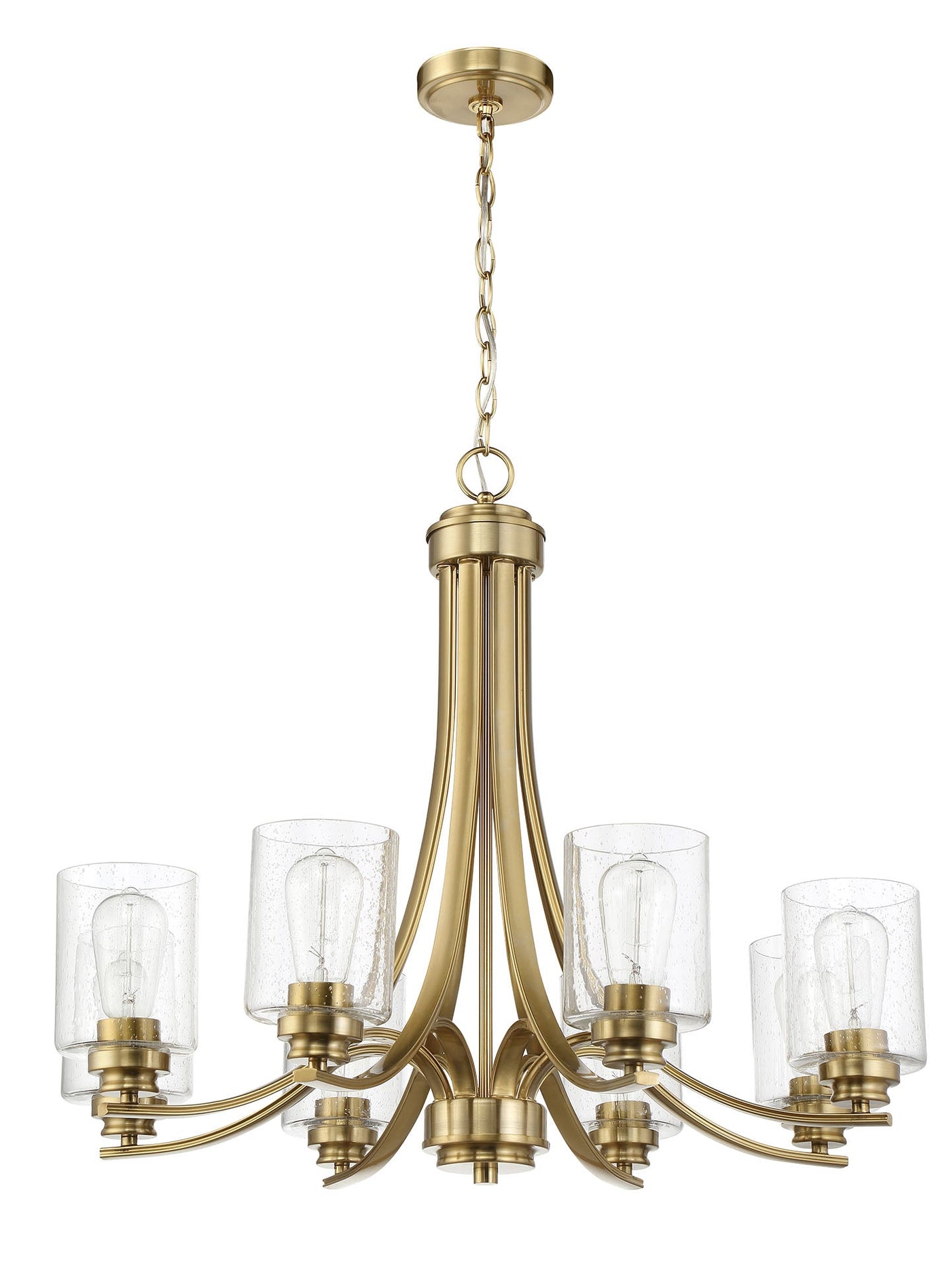 Antique Hardware Bolden 8 Light Chandelier in Satin Brass Chandelier