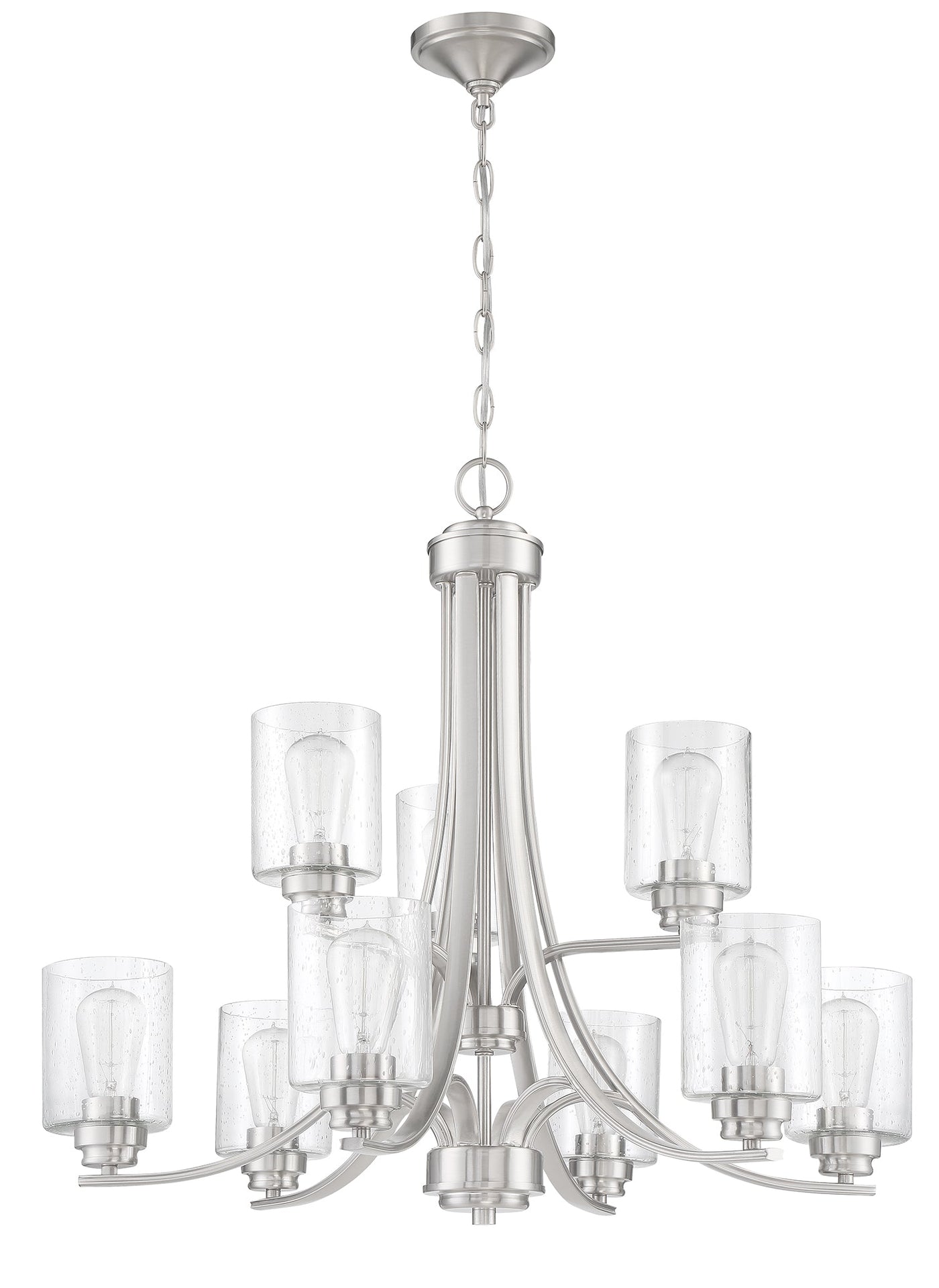 Antique Hardware Bolden 9 Light Chandelier in Brushed Polished Nickel Chandelier