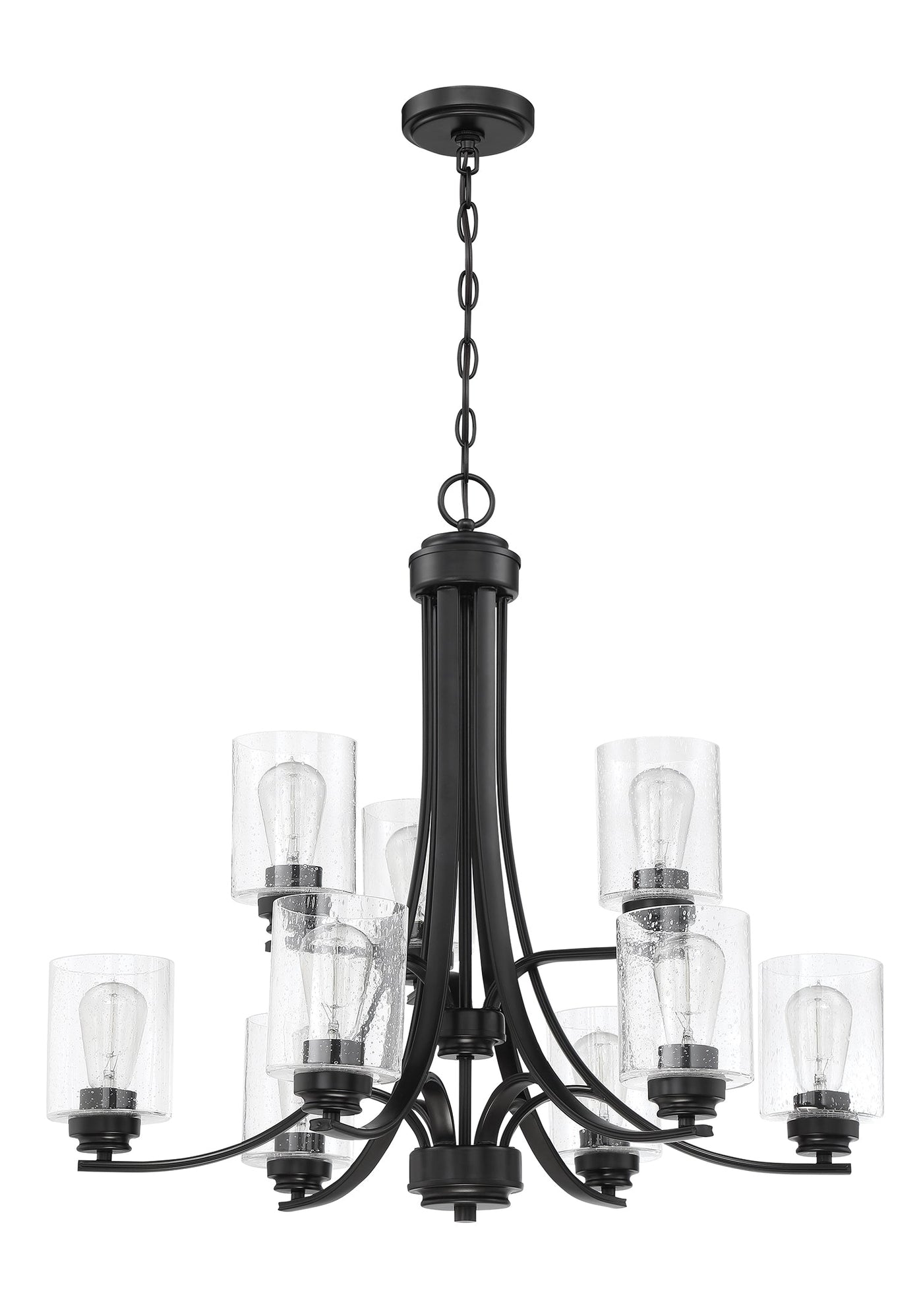 Antique Hardware Bolden 9 Light Chandelier in Flat Black Chandelier