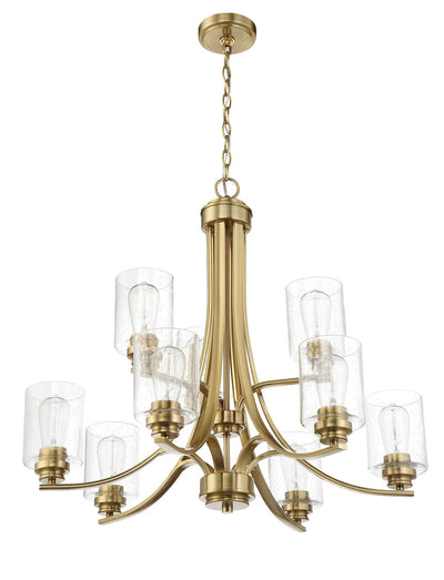 Antique Hardware Bolden 9 Light Chandelier in Satin Brass Chandelier