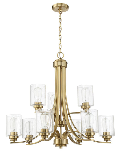 Antique Hardware Bolden 9 Light Chandelier in Satin Brass Chandelier