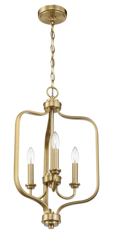 Antique Hardware Bolden 3 Light Foyer in Satin Brass Pendant