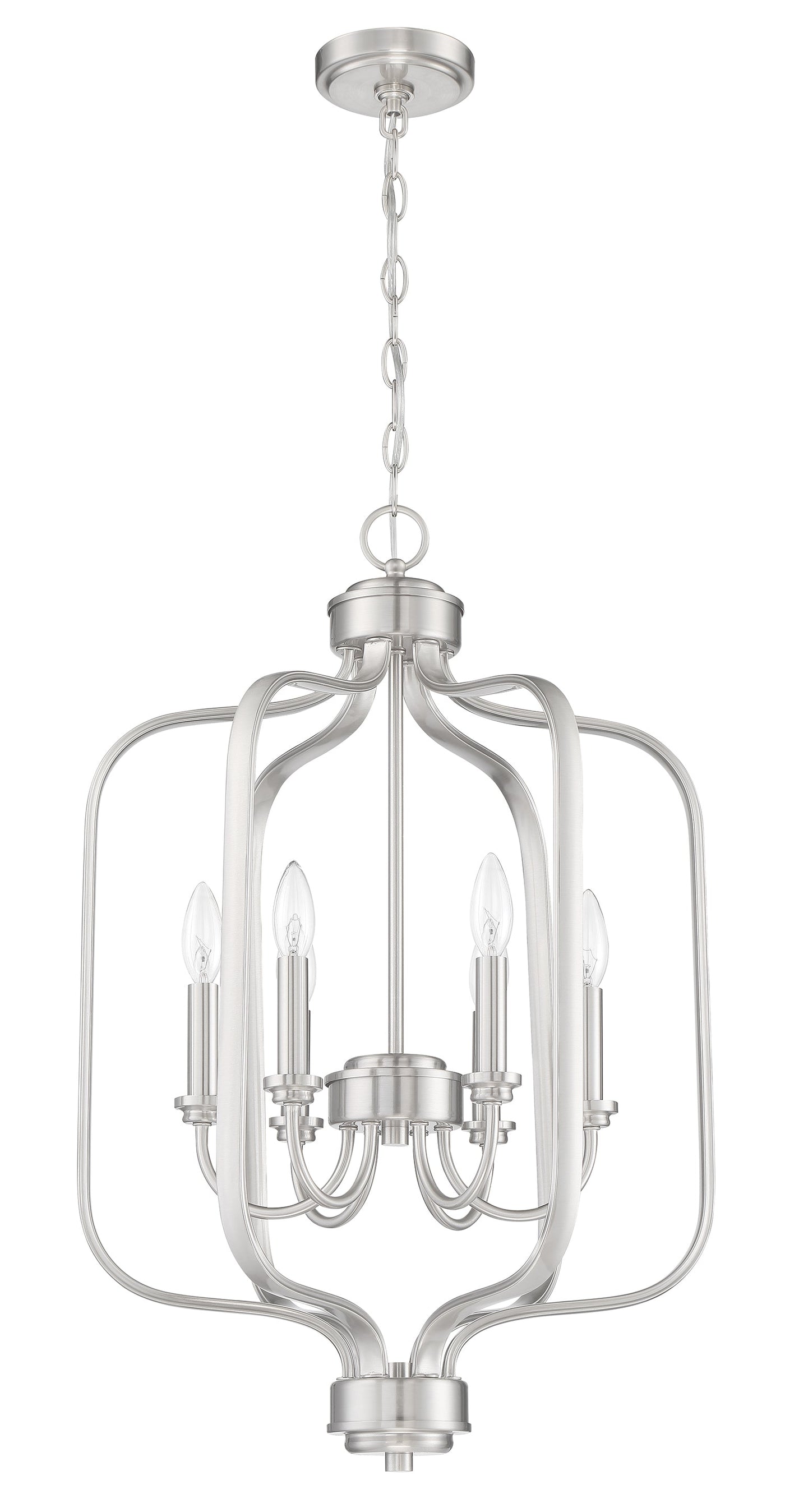 Antique Hardware Bolden 6 Light Foyer in Brushed Polished Nickel Pendant