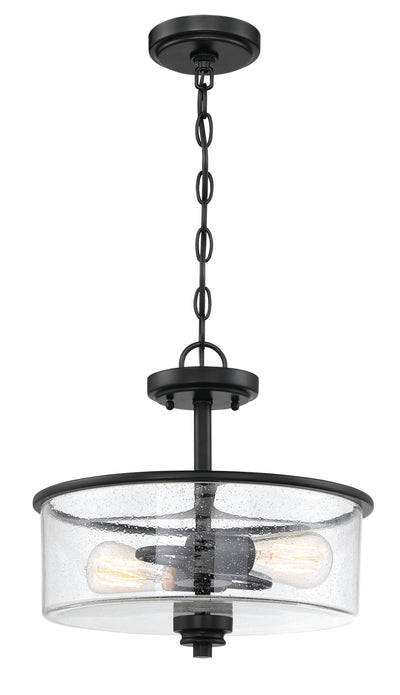 ##Antique Hardware## Bolden 2 Light Convertible Semi Flush in Flat Black