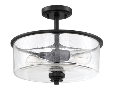 ##Antique Hardware## Bolden 2 Light Convertible Semi Flush in Flat Black