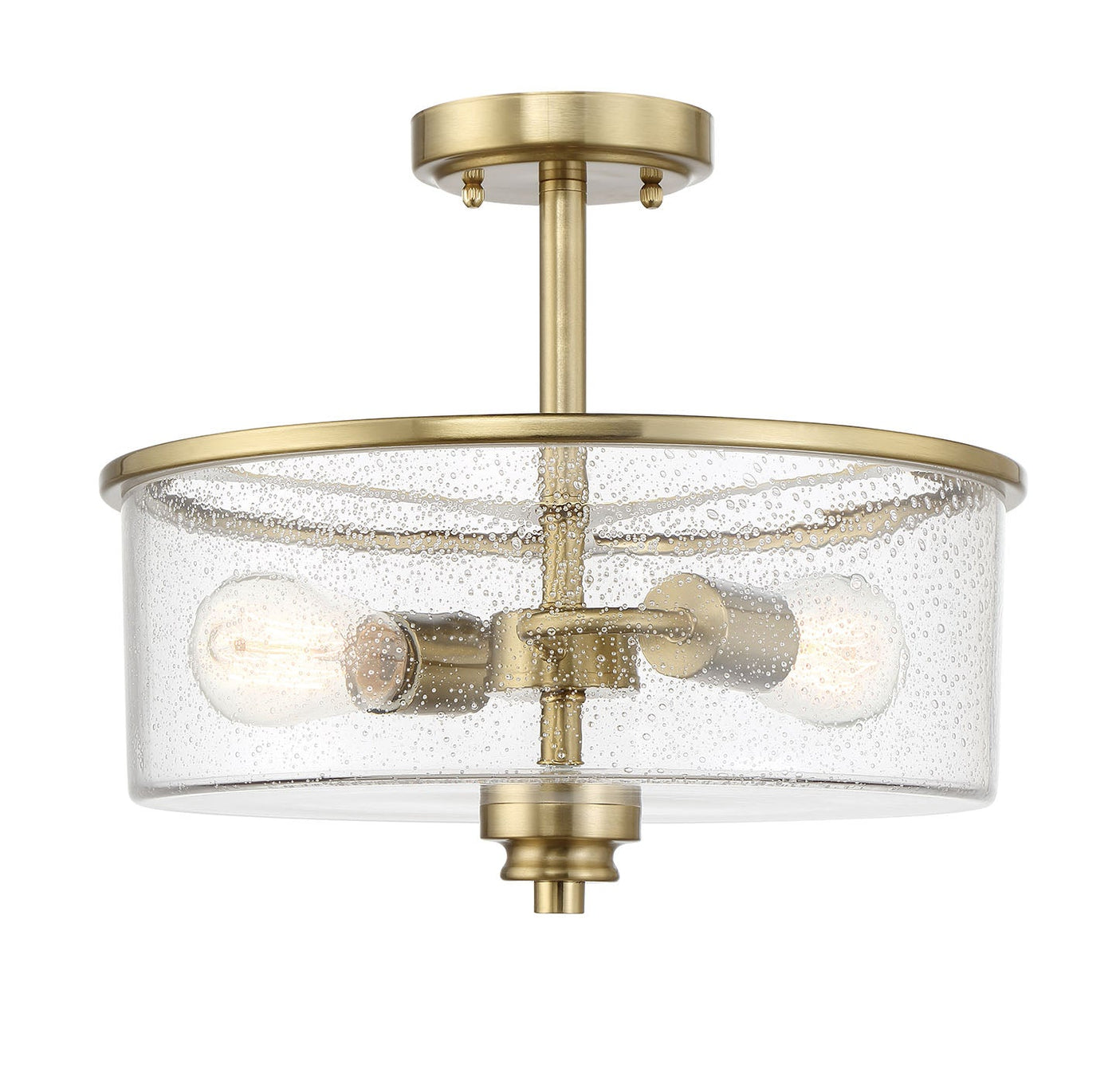 ##Antique Hardware## Bolden 2 Light Convertible Semiflush in Satin Brass