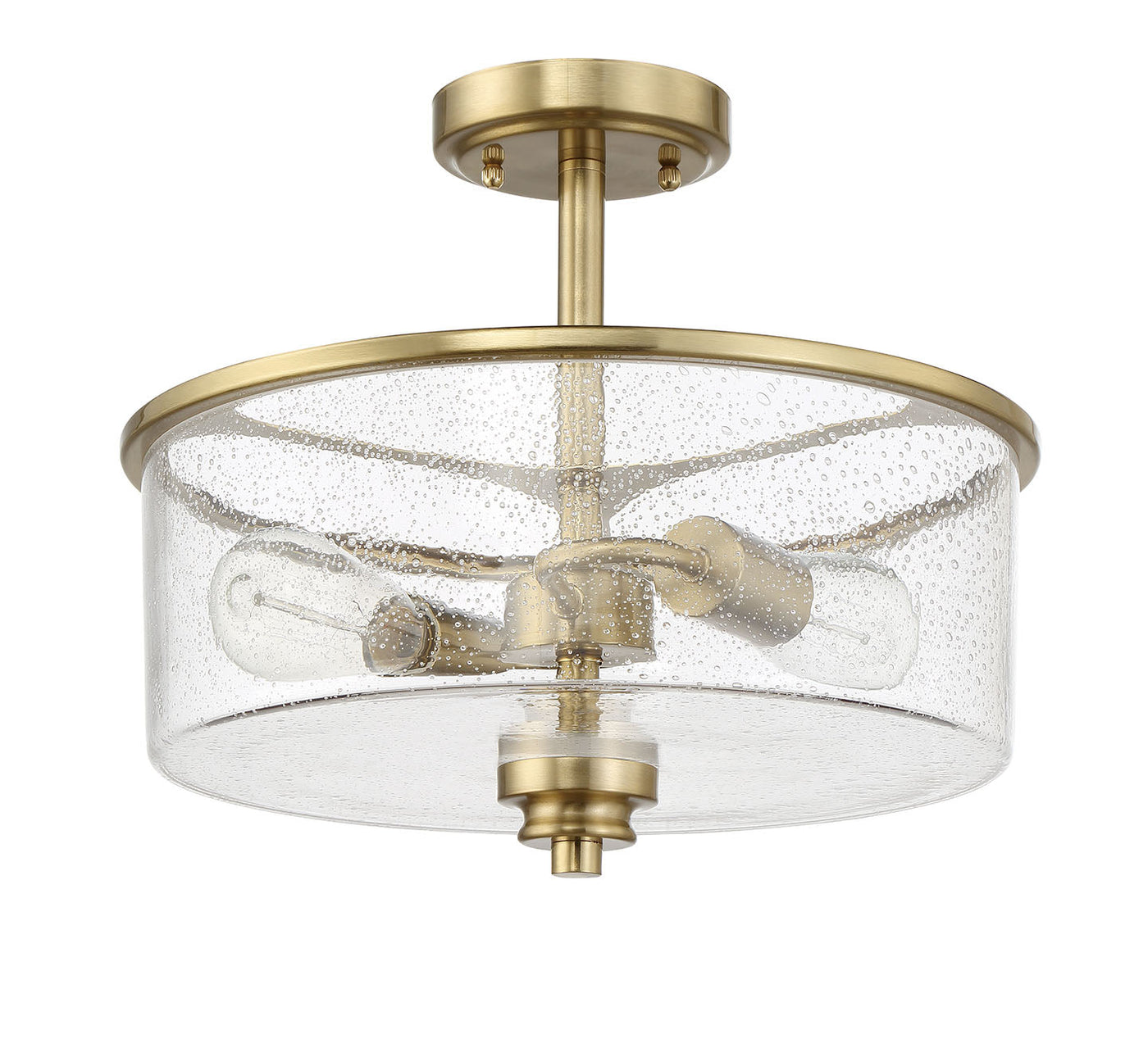 ##Antique Hardware## Bolden 2 Light Convertible Semiflush in Satin Brass