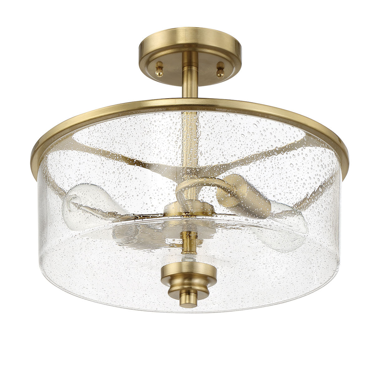 ##Antique Hardware## Bolden 2 Light Convertible Semiflush in Satin Brass