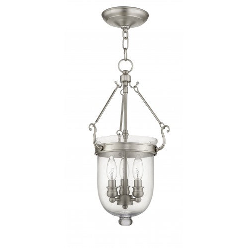 Antique Hardware 3 Light Brushed Nickel Chain Lantern Pendant