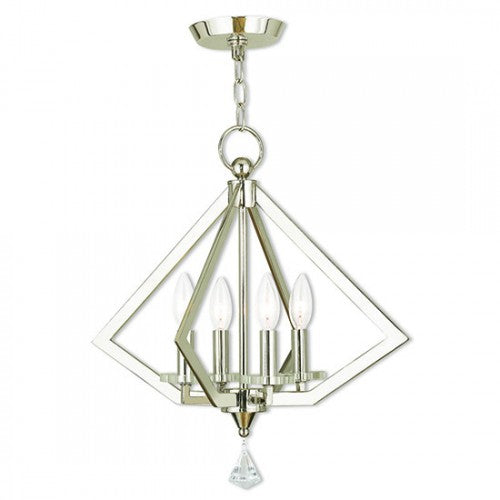 Antique Hardware 4 Light Polished Nickel Chandelier Chandelier