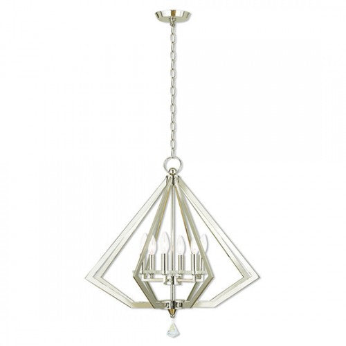 Antique Hardware 6 Light Polished Nickel Chandelier Chandelier