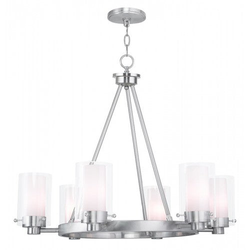 Antique Hardware 6 Light Brushed Nickel Chandelier Chandelier