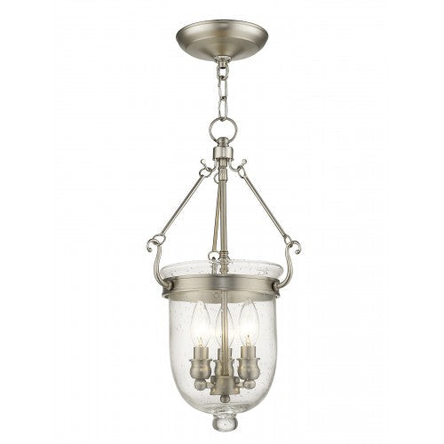 Antique Hardware 3 Light Brushed Nickel Chain Lantern Pendant