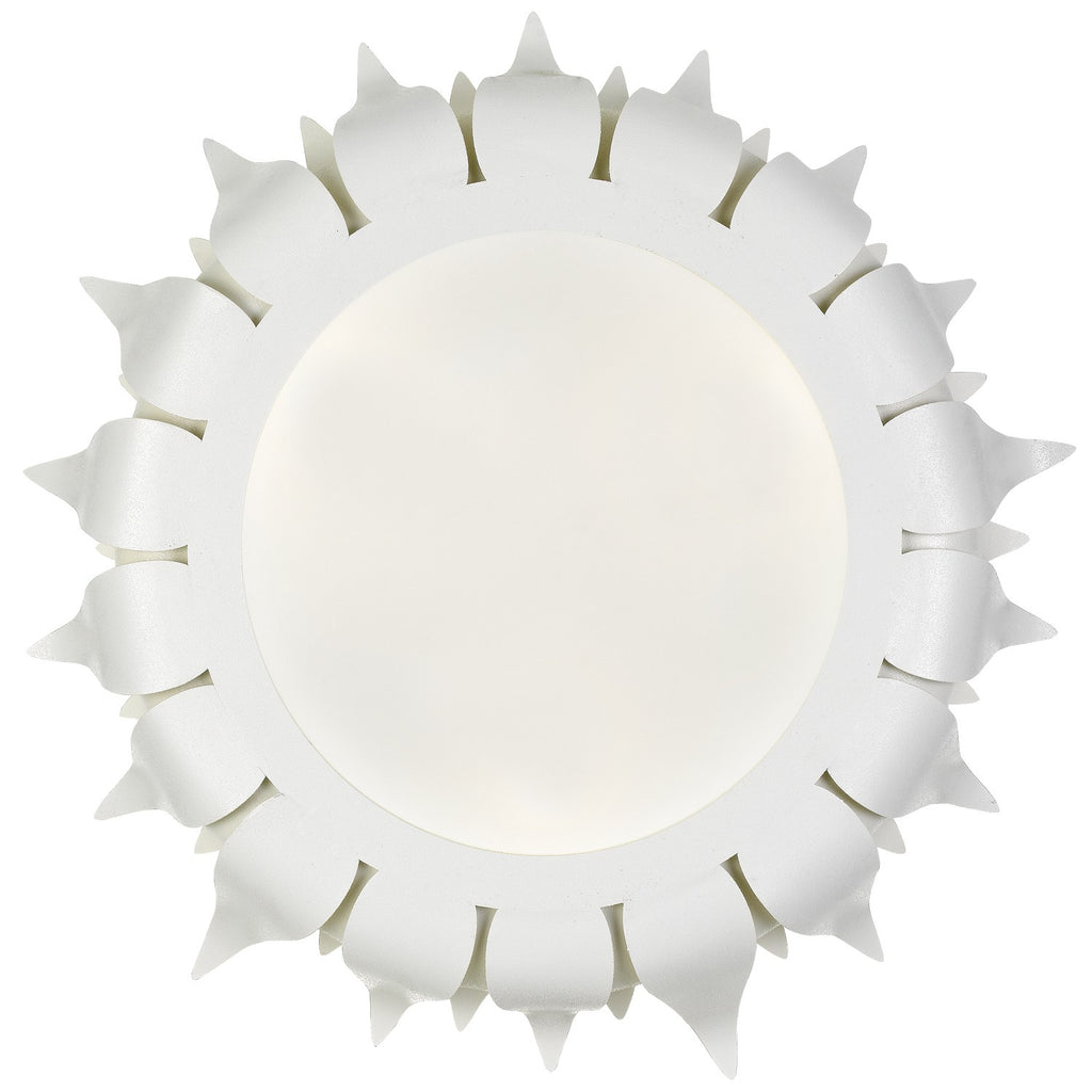 Antique Hardware Broche 3 Light Matte White Flush Mount Semi Flush