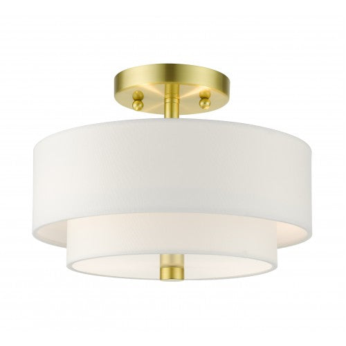 Antique Hardware 2 Light Satin Brass Semi Flush Semi Flush