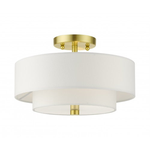 Antique Hardware 2 Light Satin Brass Semi Flush Semi Flush