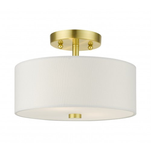 Antique Hardware 2 Light Satin Brass Semi Flush Semi Flush