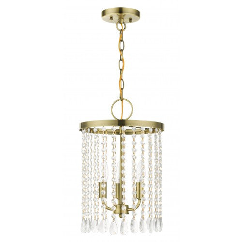 Antique Hardware 3 Light Antique Brass Pendant Chandelier Chandelier