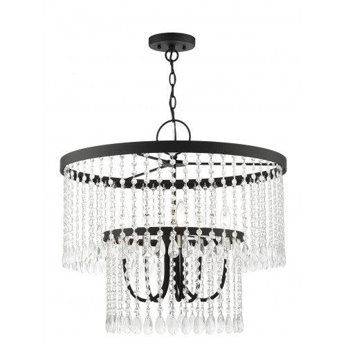 Antique Hardware 5 Light Black Pendant Chandelier Chandelier