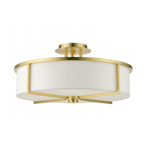 Antique Hardware 4 Light Satin Brass Semi Flush Semi Flush