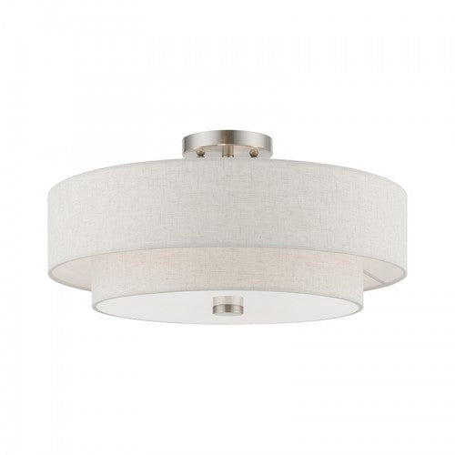 Antique Hardware 4 Light Brushed Nickel Semi-Flush Semi Flush