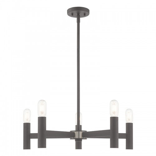 Antique Hardware 5 Light Scandinavian Gray Chandelier Chandelier