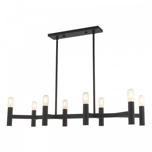 Antique Hardware 8 Light Black Linear Chandelier Linear