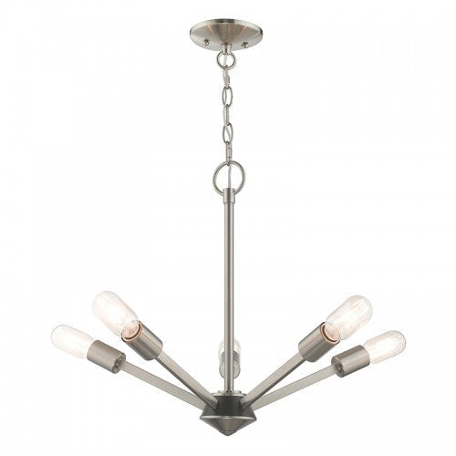 Antique Hardware 5 Light Brushed Nickel Chandelier Chandelier