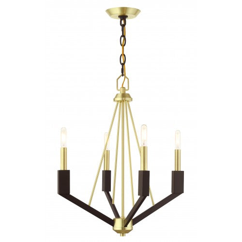 Antique Hardware 4 Light Satin Brass Chandelier Chandelier