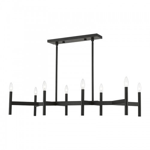 Antique Hardware 8-Light Black Linear Chandelier Linear