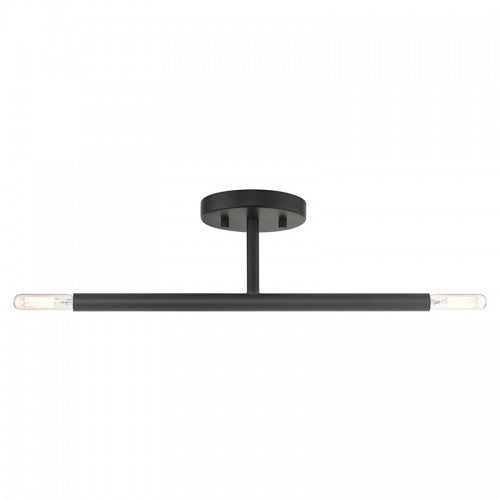 Antique Hardware 2 Light Black Semi-Flush Semi Flush