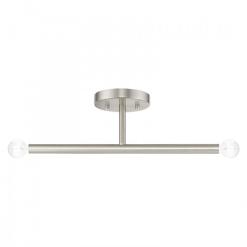 Antique Hardware 2 Light Brushed Nickel Semi-Flush Semi Flush